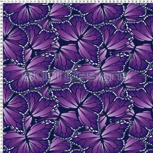 Spandex Butterflies Purple - Glitter Stardust