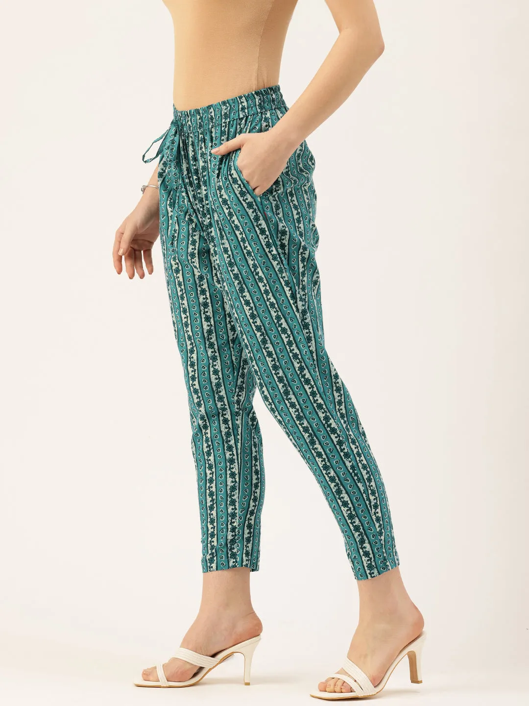 Striped Printed Pencil Pant